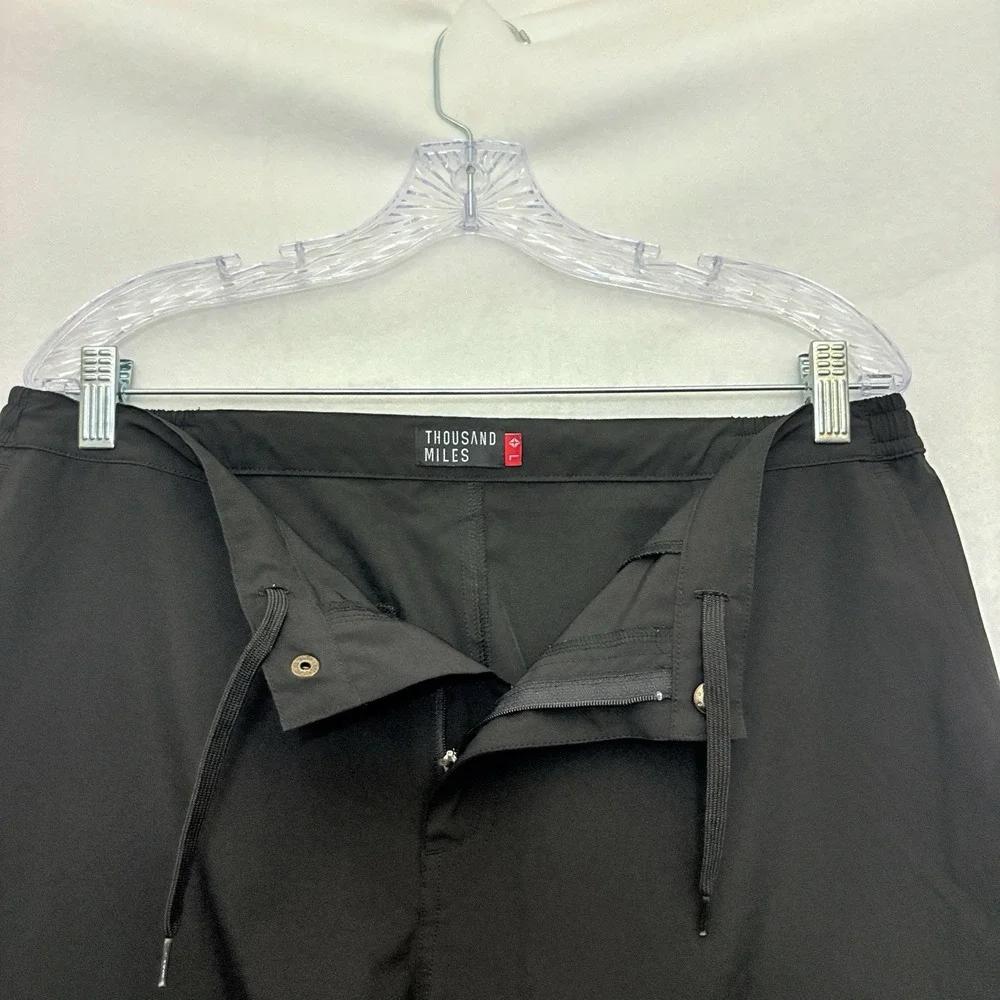 Thousand Miles All Day Shorts Men L Black Drawstring Stretch Running Performance
